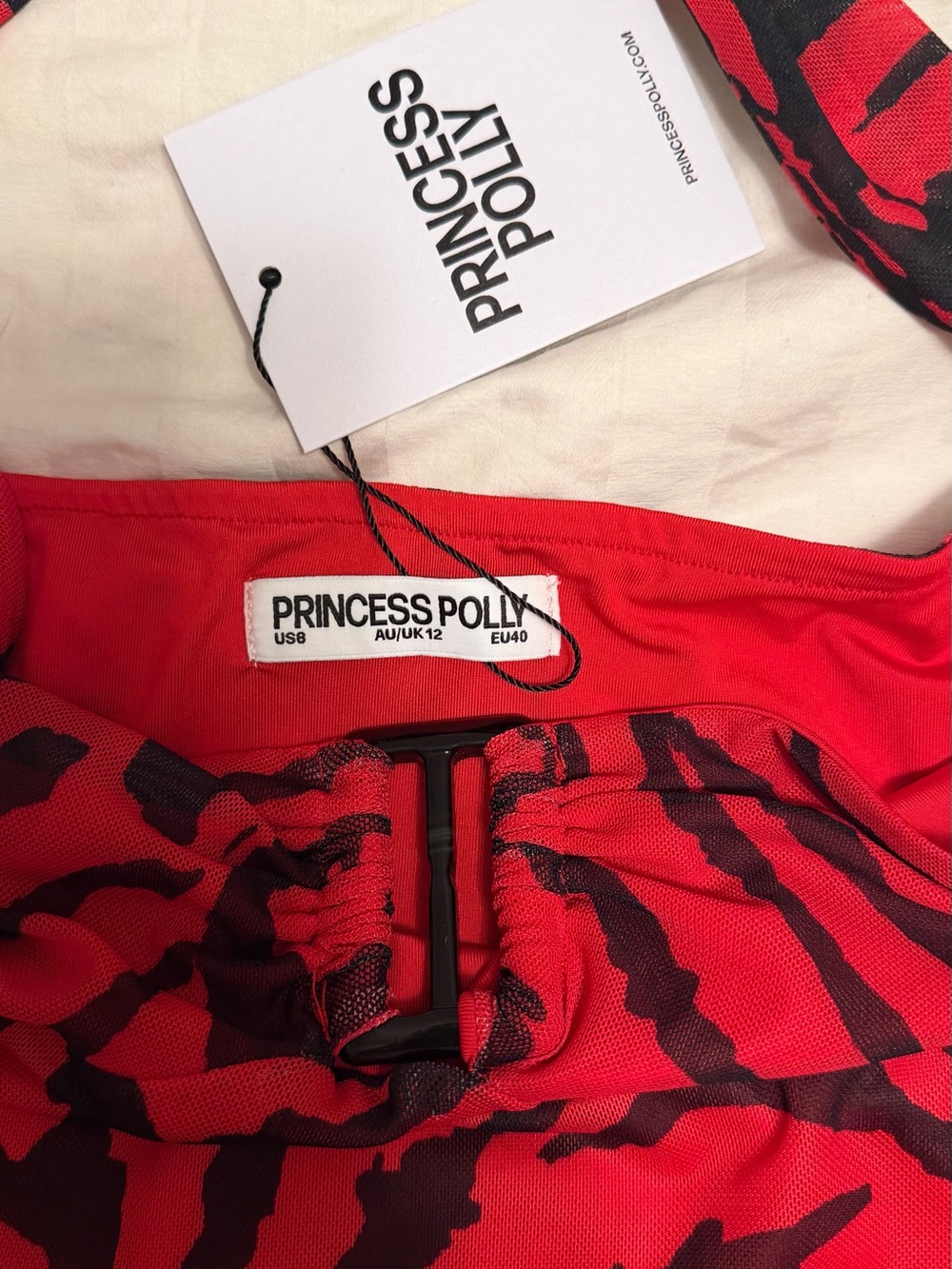 Oh Polly Red Zebra Halter Bustier Top - Picture 6 of 7
